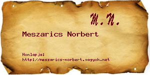 Meszarics Norbert névjegykártya